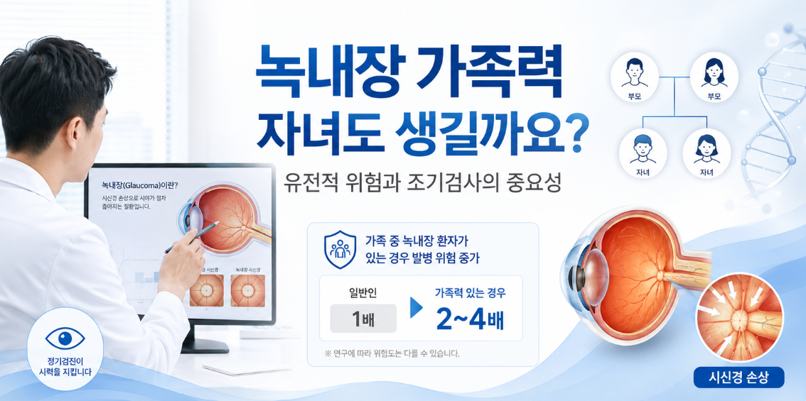 군포역녹내장 유전과 가족력 및 예방 방법